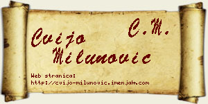 Cvijo Milunović vizit kartica